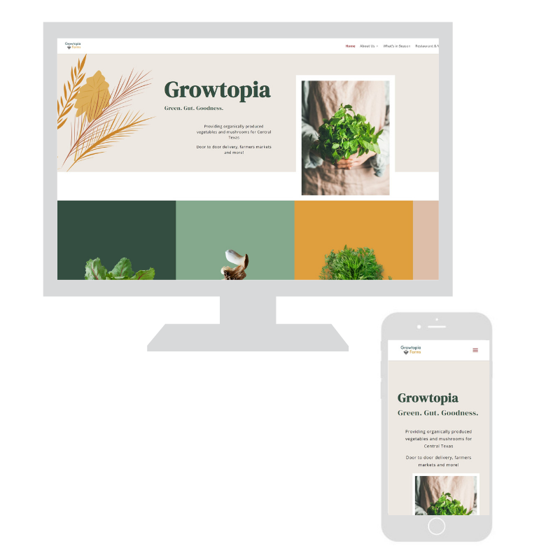 Upswing website design example, Growtopia farms